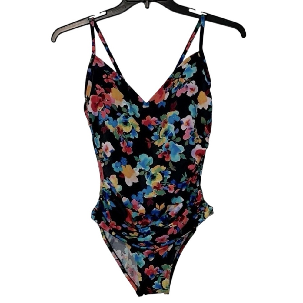 Aqua Green Floral One Piece Swimsuit, NWT